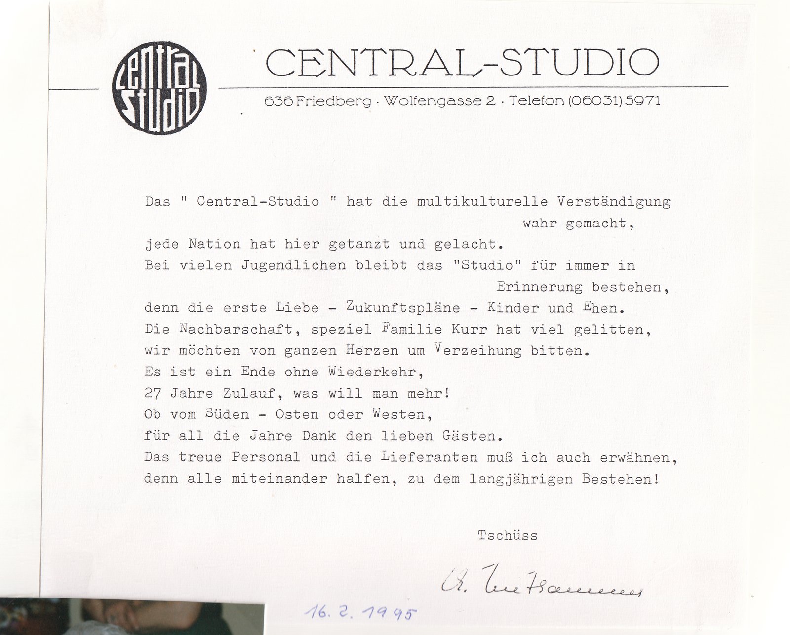 Von Allem zu viel – das Central Studio